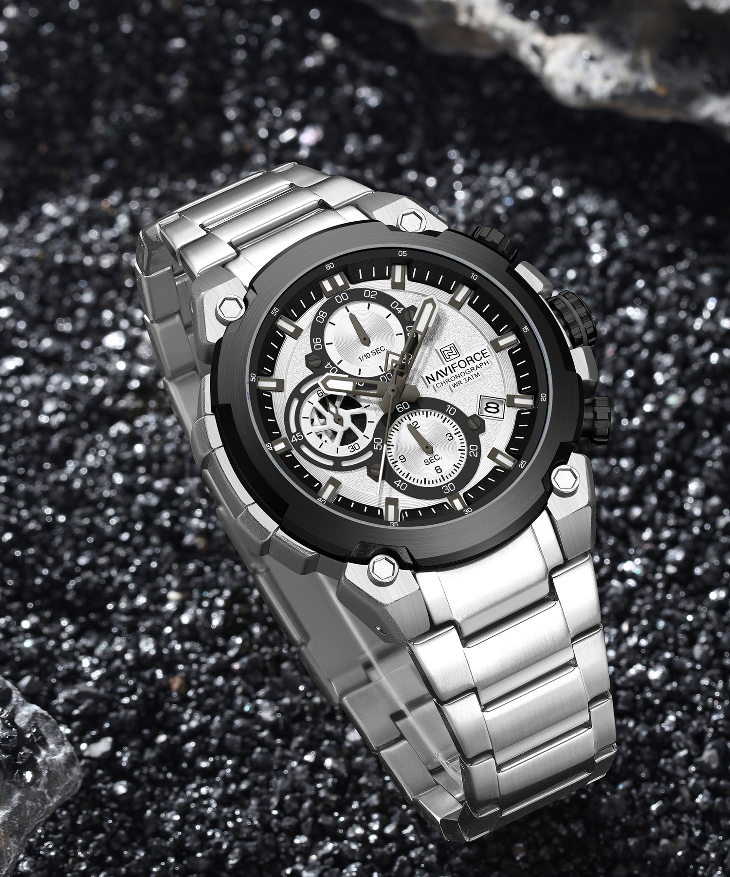 ساعت مچی مردانه نیوی فورس، کد NF8071S/W/S